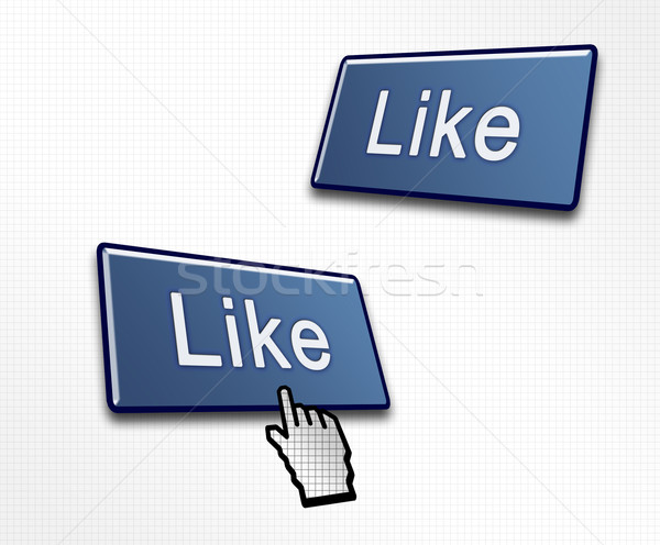 Deux médias sociaux comme boutons main curseur [[stock_photo]] © bobbigmac