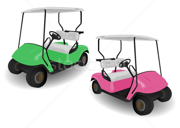 Two Golf Cart Buggies Illustrations Stock photo © bobbigmac