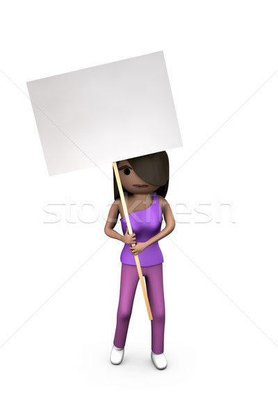 Noir 3D fille 3d femme [[stock_photo]] © bobbigmac