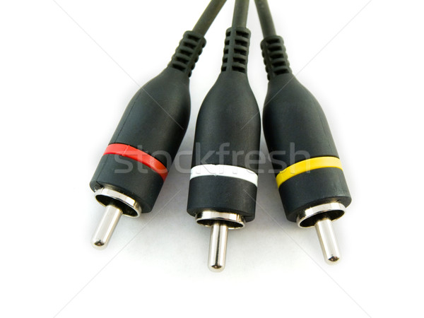 Red Yellow and White Audio Visual Leads Stock photo © bobbigmac