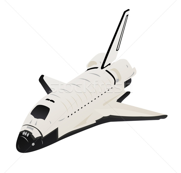 Space Shuttle Illustration in Flight on White Stock photo © bobbigmac