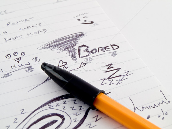 Doodle croquis travaux affaires notepad s'ennuie [[stock_photo]] © bobbigmac