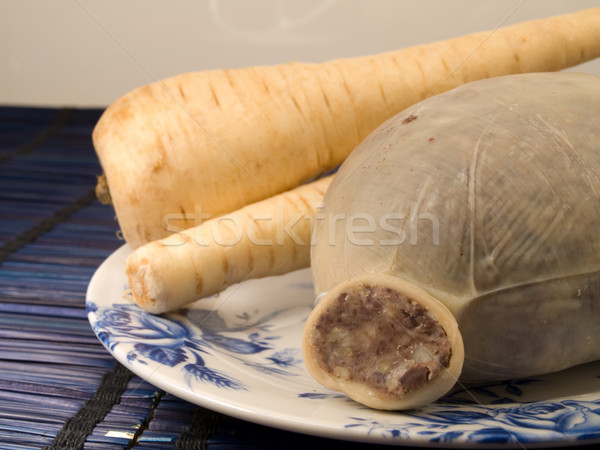 Haggis and Parsnips on Plate Stock photo © bobbigmac