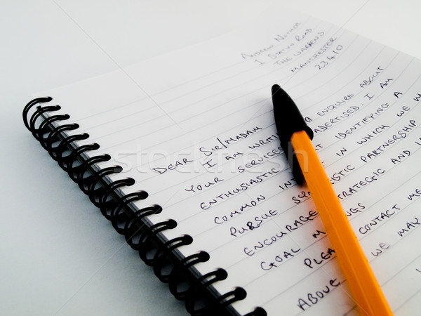 Handwritten Writing a Letter on Lined Paper Stock photo © bobbigmac