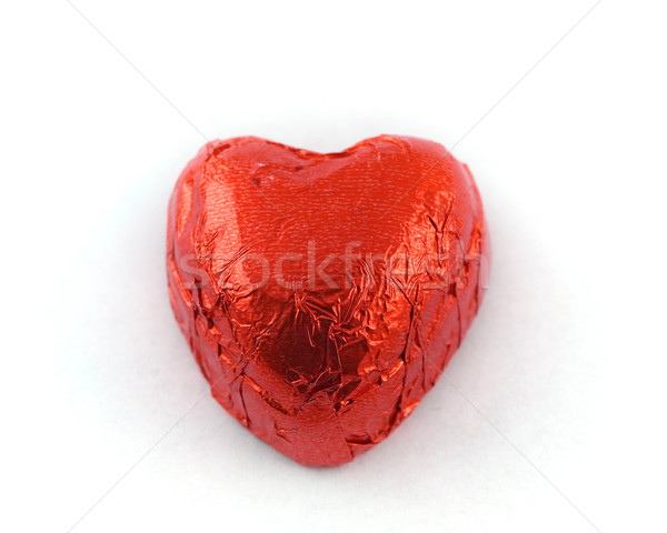 Corazón chocolate rojo estaño alimentos Foto stock © bobbigmac