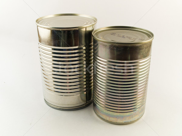Zwei Essen tin weiß Aluminium Stahl Stock foto © bobbigmac