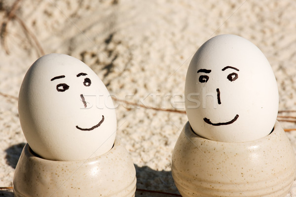 Eier Strand Ei Tassen Urlaub Sommer Stock foto © bobhackett