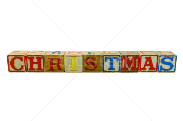 Stock photo: Christmas Old blocks