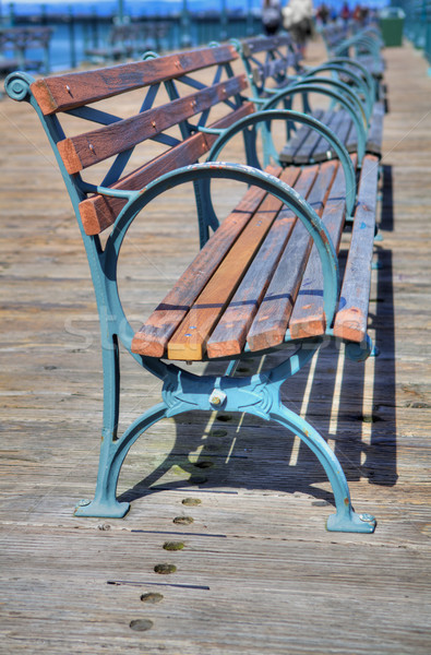 Pier wood metal benches Stock photo © bobkeenan