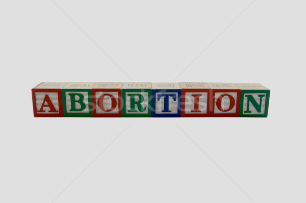 Abortus blokken hout alfabet spelling baby Stockfoto © bobkeenan