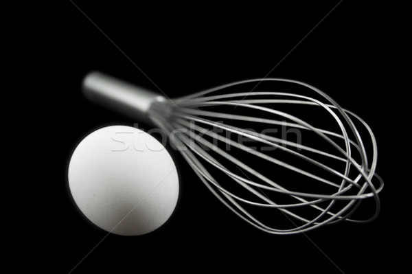 Huevo blanco suave enfoque acero aislado Foto stock © bobkeenan