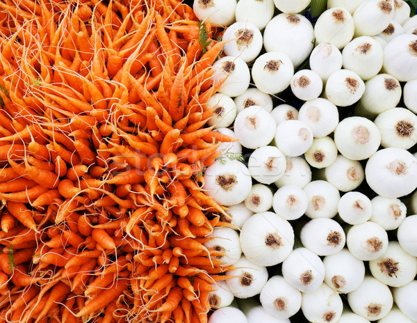 Stockfoto: Wortelen · uien · oranje · witte · boeren