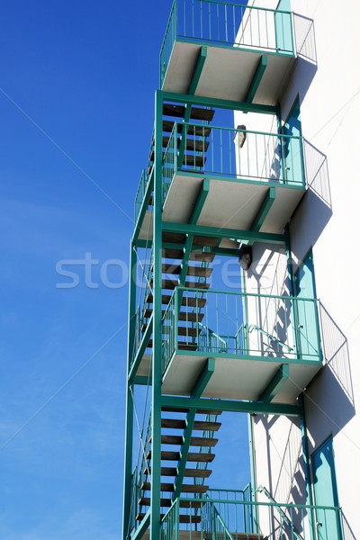 Green fire escape Stock photo © bobkeenan