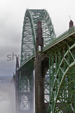 Misty pont sombre vieux vert métal [[stock_photo]] © bobkeenan