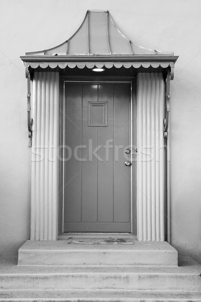 Home Door and awning black and white Stock photo © bobkeenan