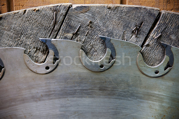 Fa fűrész penge adag körkörös acél Stock fotó © bobkeenan