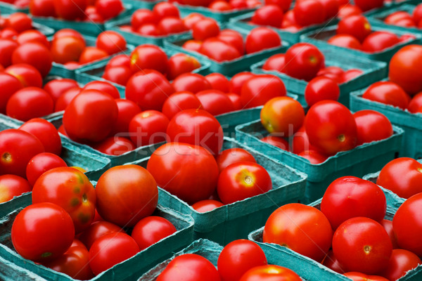 Stockfoto: Dozen · tomaten · Rood · rijp · Blauw