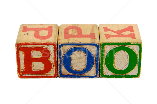 Antiguos bloques edad alfabeto madera Foto stock © bobkeenan
