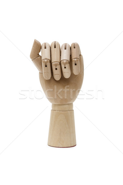 Houten hand geïsoleerd witte hout model Stockfoto © boggy