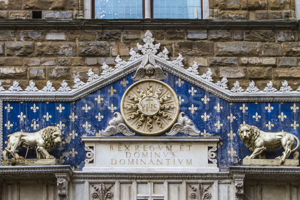 Detail of Palazzo Vecchio in Florence Stock photo © boggy