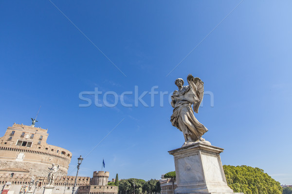 Angel statue at Sant Angelo Bridge in Rome Stock photo © boggy