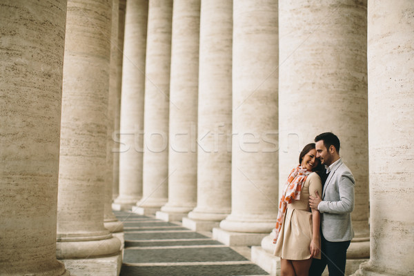 Iubitor cuplu pătrat vatican femeie om Imagine de stoc © boggy