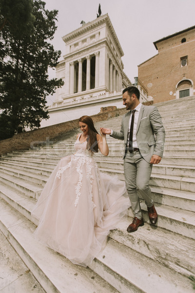 Wedding couple  in Rome, Italy Stock photo © boggy