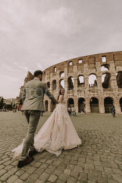 Giovani wedding Coppia colosseo Roma Italia Foto d'archivio © boggy