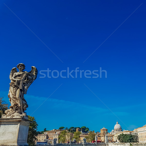 Angel statue at Sant Angelo Bridge in Rome Stock photo © boggy