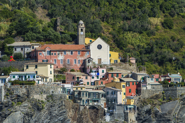 View at town Vernazza on Cinque Terre at Ligurian sea in Italy Stock photo © boggy