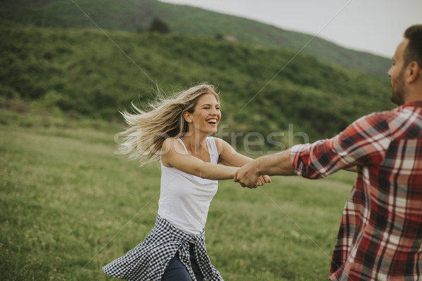 Stockfoto: Liefhebbend · voorjaar · natuur · jonge · liefde