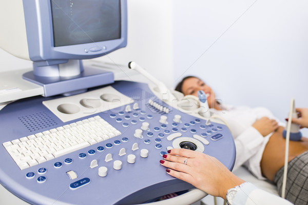 Young woman on ultrasound examination Stock photo © boggy