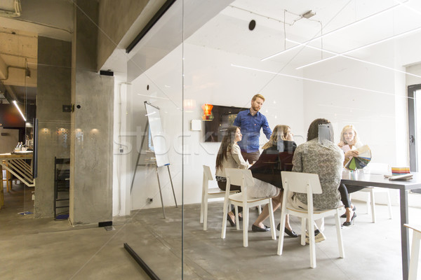 Multiracial modern business team developing the company's strate Stock photo © boggy