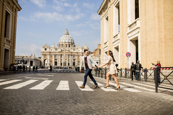 Loving couple in the Vatican, Italy Stock photo © boggy