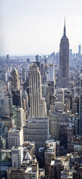 New York luchtfoto New York City stad achtergrond venster Stockfoto © boggy