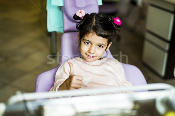 Kislány fogorvosi rendelő kilátás gyermek egészség profi Stock fotó © boggy