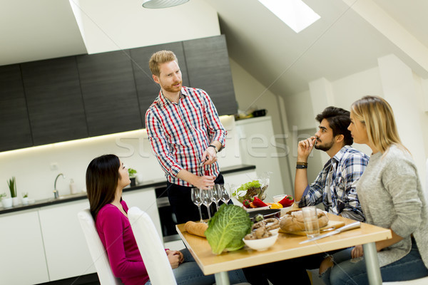 Friends at the dinner Stock photo © boggy