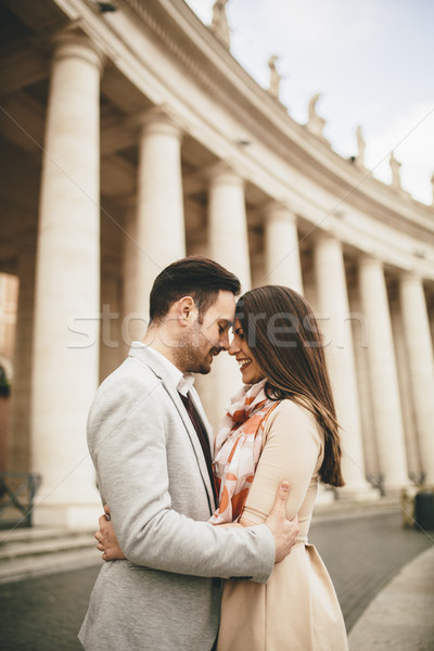 Amoroso Pareja cuadrados vaticano mujer hombre Foto stock © boggy