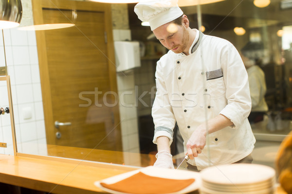 Stockfoto: Jonge · chef · keuken · man · restaurant