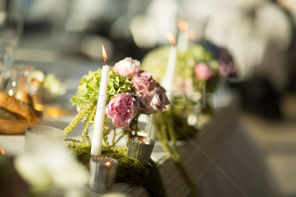 Flower wedding decoration on the table Stock photo © boggy