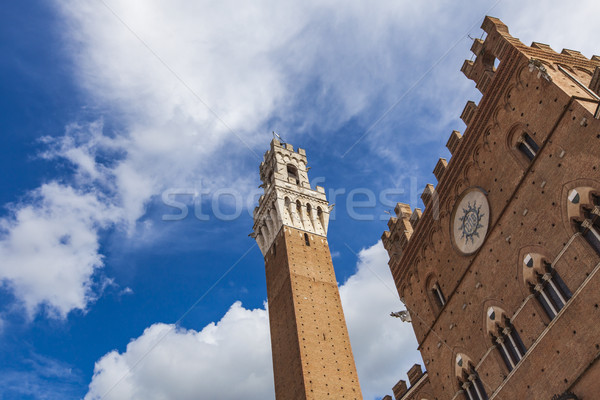 Palazzo Publico and Torre del Mangia in Siena Stock photo © boggy