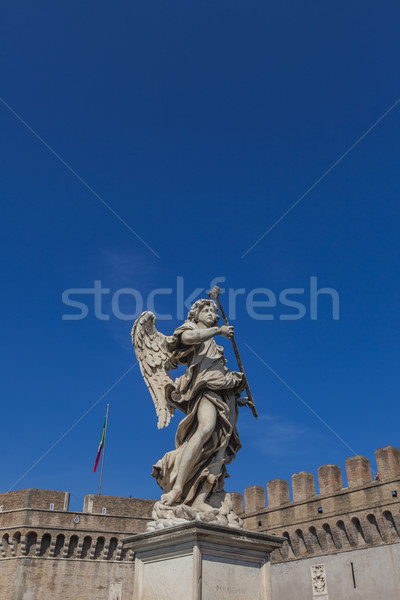 Angel statue at Sant Angelo Bridge in Rome Stock photo © boggy