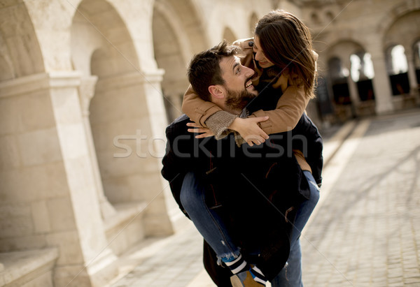 Amorevole Coppia piedi Budapest Ungheria Foto d'archivio © boggy