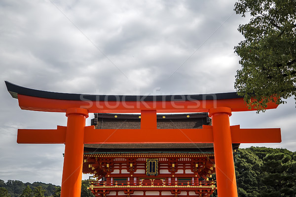 святыня Киото Япония подробность здании красный Сток-фото © boggy
