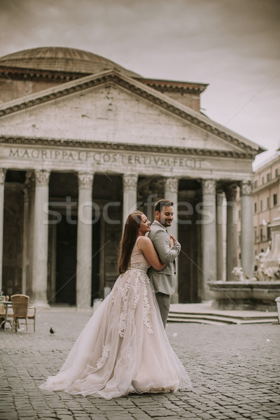 Stockfoto: Bruiloft · paar · Rome · Italië · jonge · aantrekkelijk