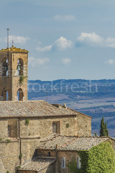 Italie vue petite ville Toscane bâtiment nature [[stock_photo]] © boggy