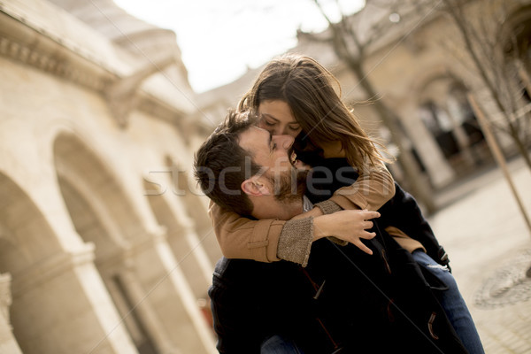 Foto stock: Amoroso · casal · caminhada · Budapeste · Hungria