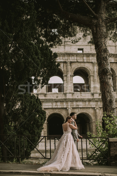 Wedding Coppia colosseo Roma Italia Europa Foto d'archivio © boggy