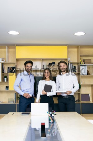 Stockfoto: Jonge · zakenlieden · werken · kantoor · groep · werk