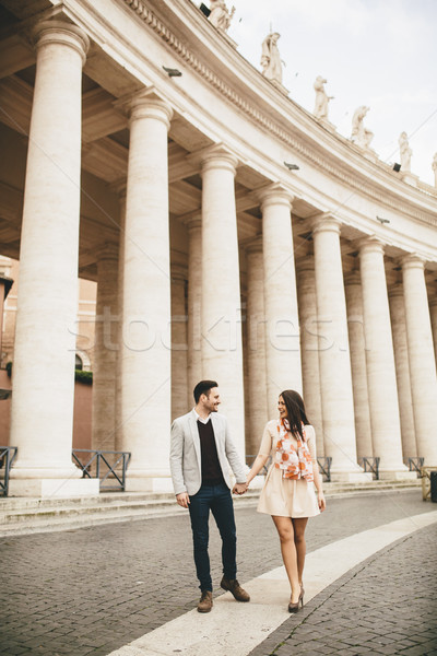 Amoroso Pareja cuadrados vaticano mujer hombre Foto stock © boggy